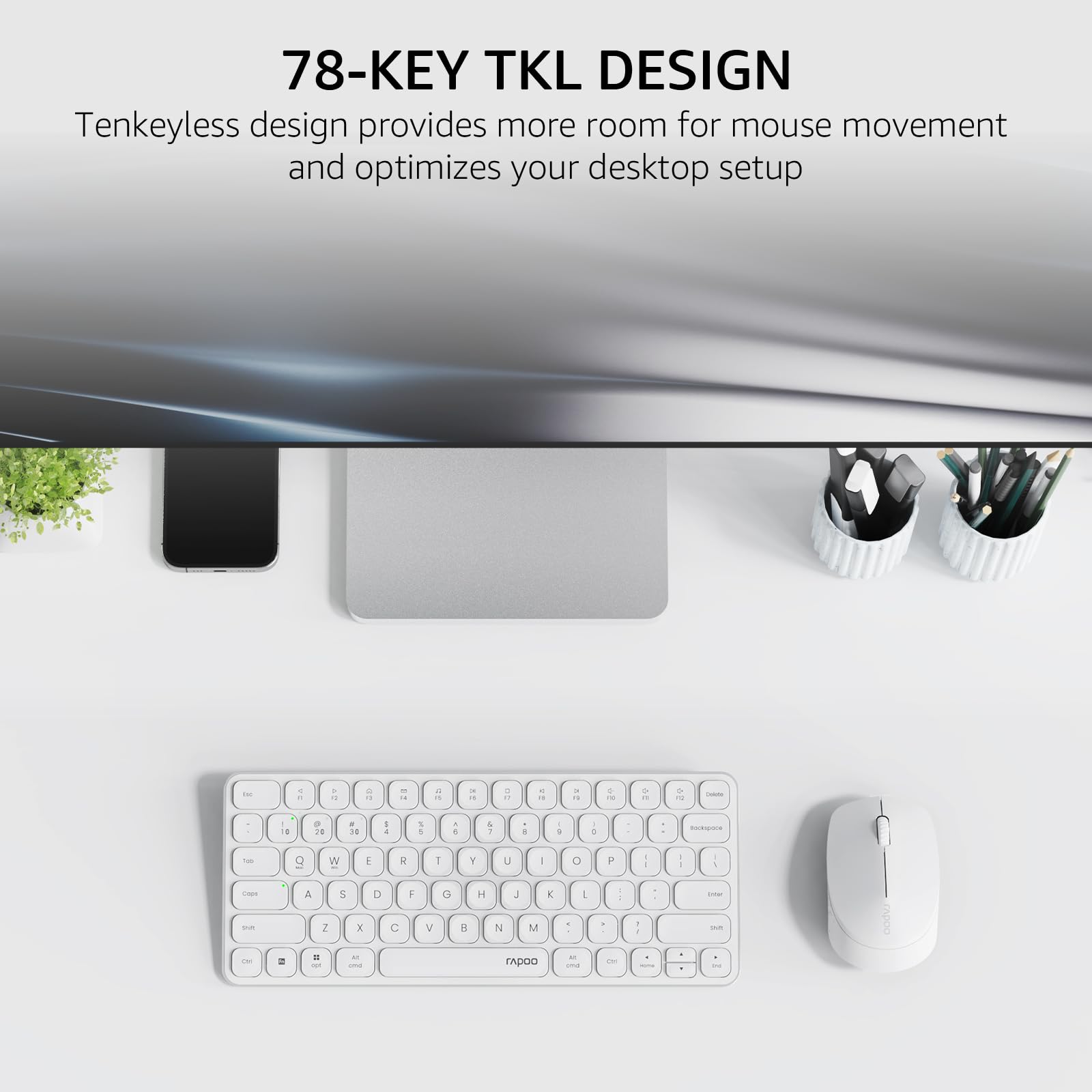 Amazon.com: Rapoo 9010M Multi-Device Keyboard and Mouse Combo, 2.4